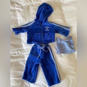 American Girl Doll Blue Velour Tracksuit early 2000s Y2K